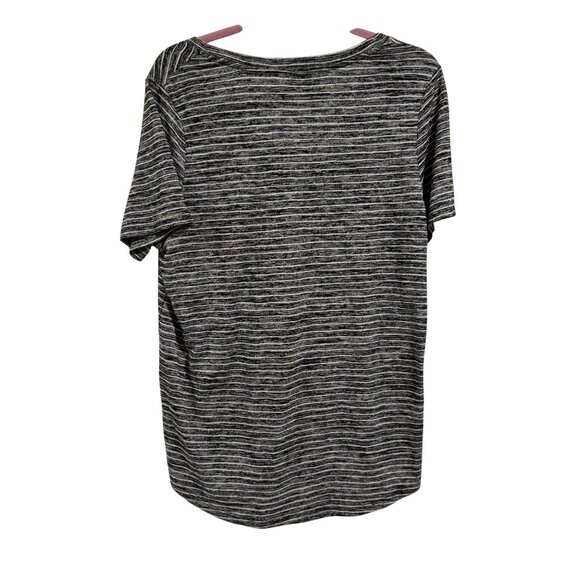 Athleta‎ Breezy Scoop V-Neck Tee Black Gray Stripe Size XL - Picture 5 of 7